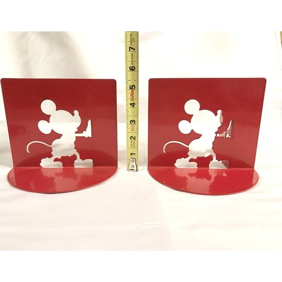 Disney Mickey Mouse Collection -Red Die Cut Bookends(2) Bubble Defect On One - Picture 8 of 9